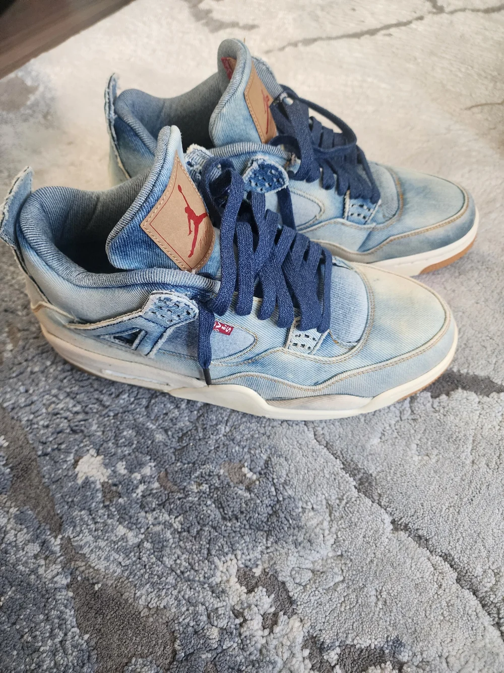 Air Jordan 4 x Levi’s Denim Bleached Custom Sneakers Size 11.5